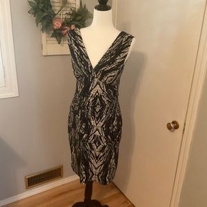 Beautiful jewel toned blue dress, v front and back beautiful material easy wear